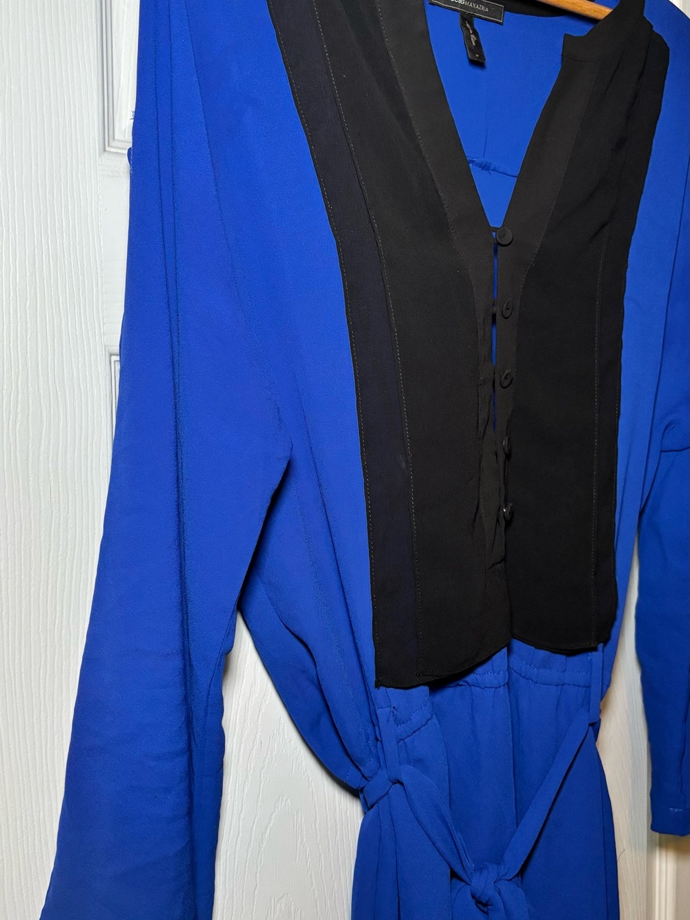 BCBGMaxAzria Royal Blue Dress with Black Front Panel - Picture 5 of 5